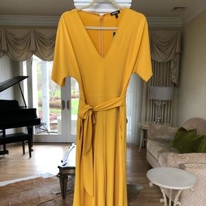 Express Yellow Wrap Jumpsuit